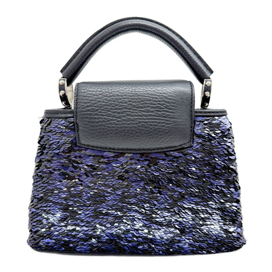 Mini Capucines Black & Blue Sequin Two Way Bag