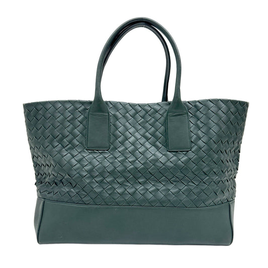 Cabat Intrecciato Green Leather Hand Bag