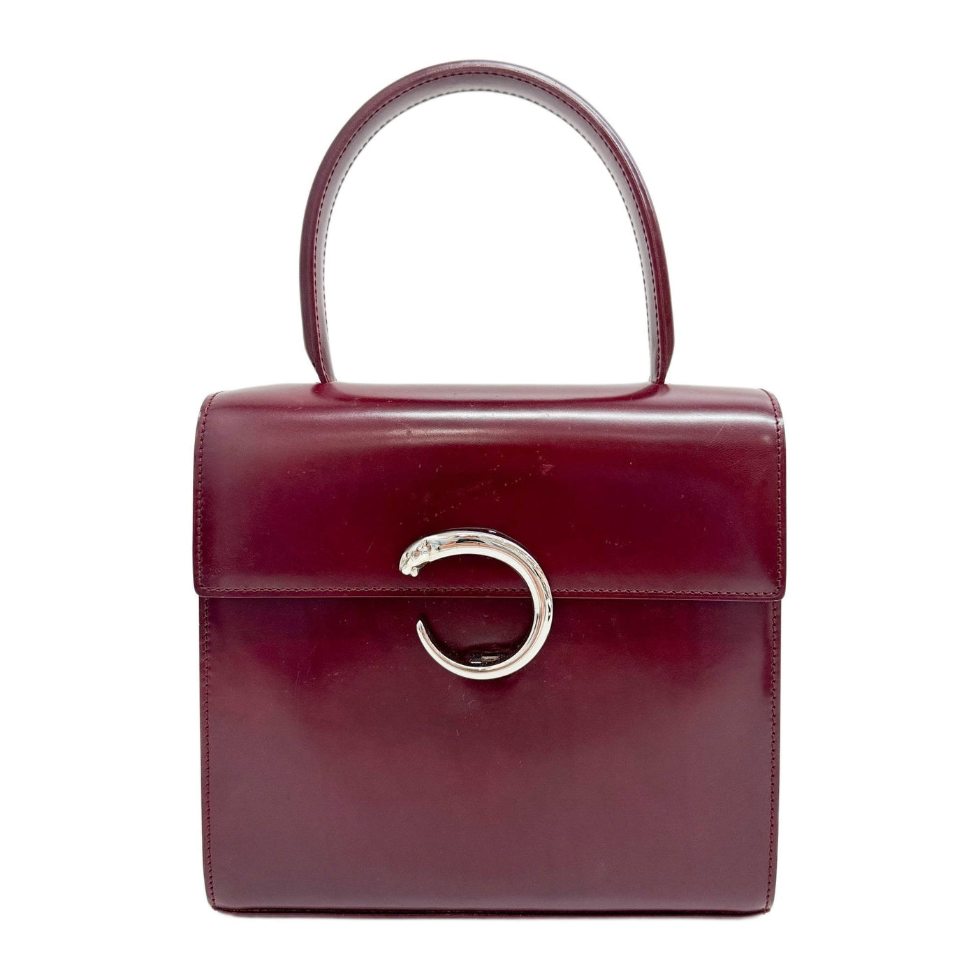Panthère Red Leather Shoulder Bag