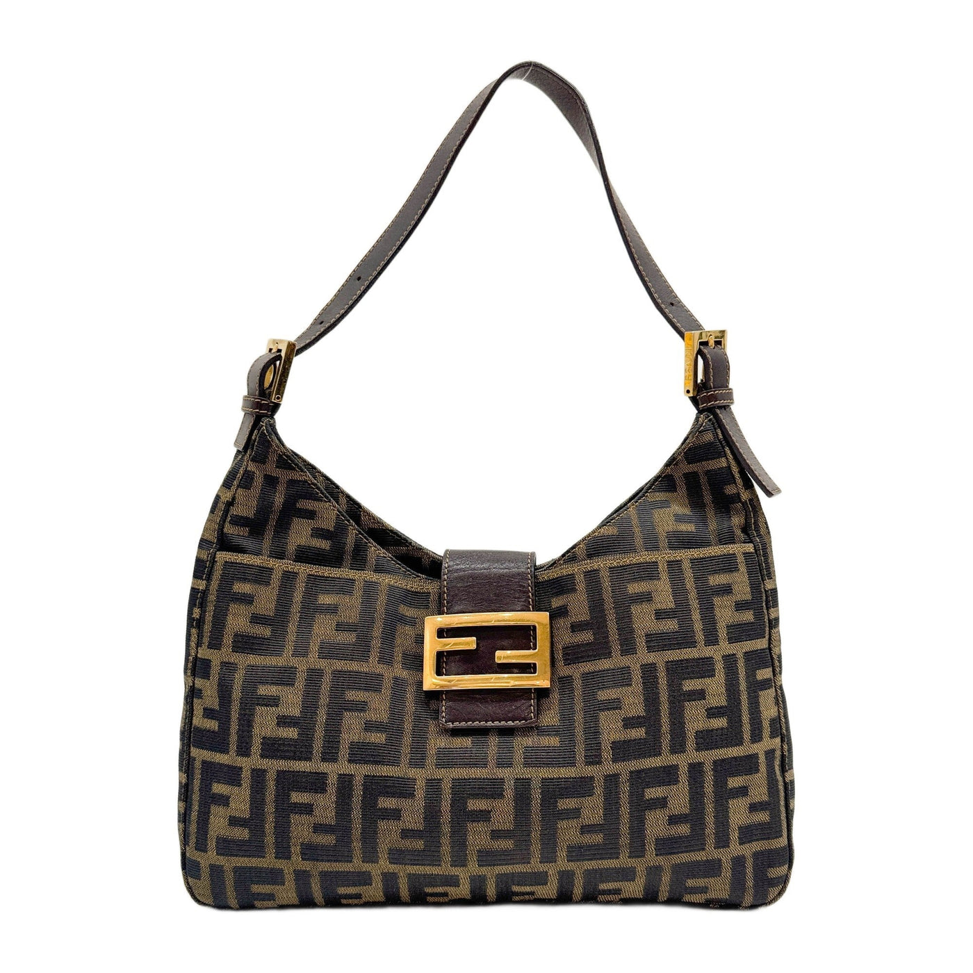 Brown Zucca Canvas Shoulder Bag