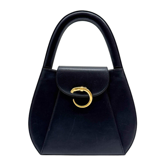 Panthere Black Leather Shoulder Bag