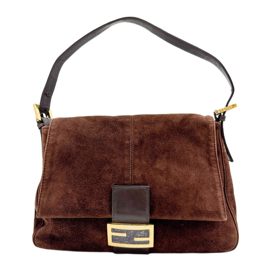 Mamma Baguette Brown Suede Shoulder Bag
