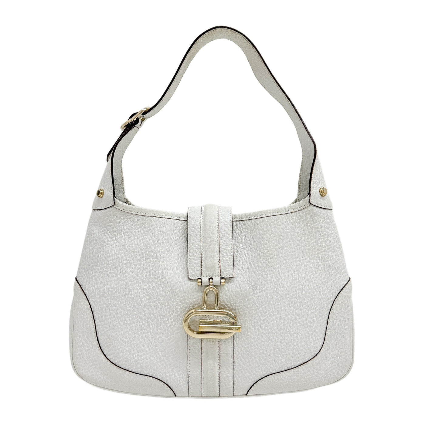 Jackie White Leather Shoulder Bag