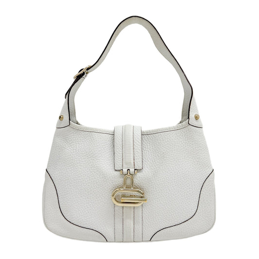 Jackie White Leather Shoulder Bag