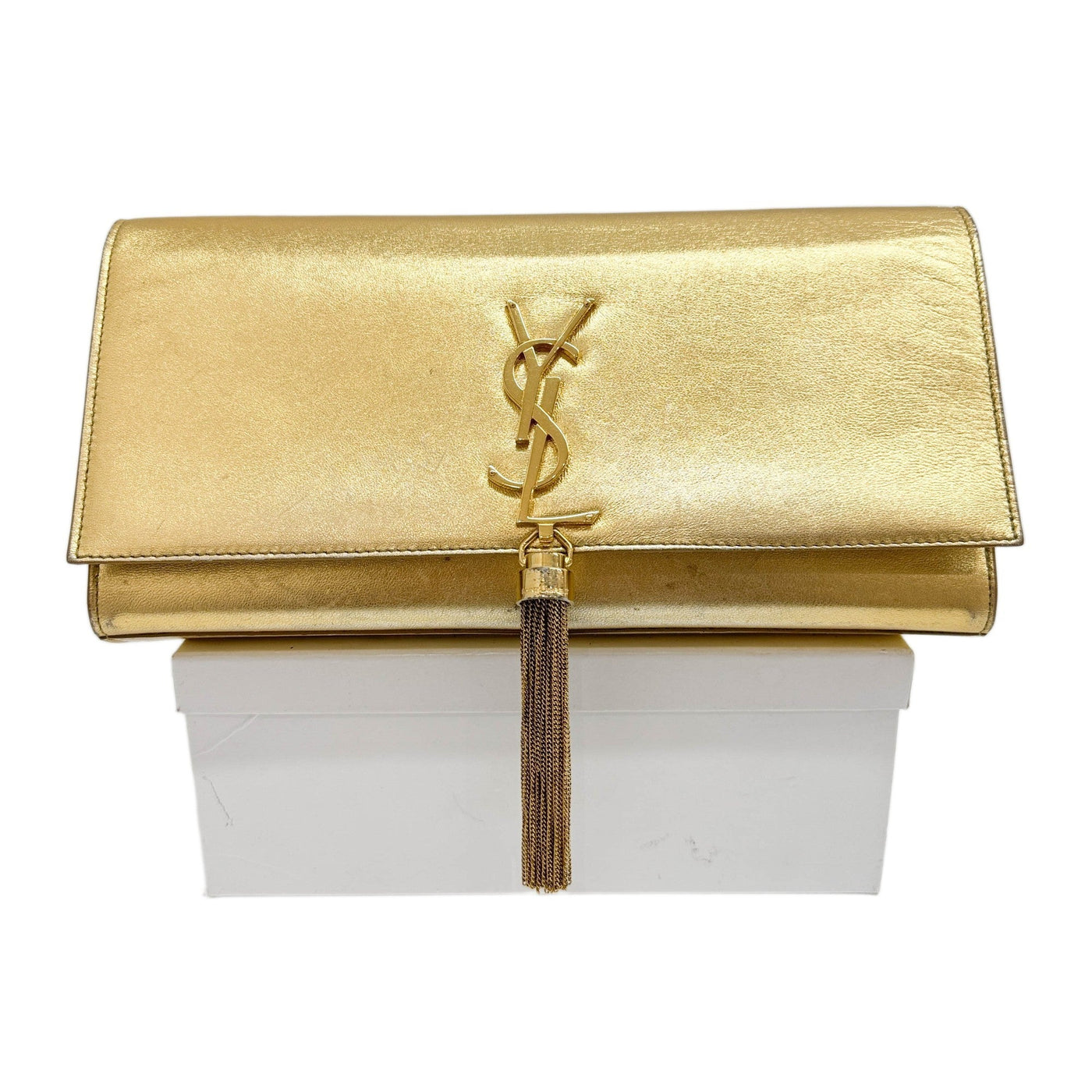 Gold Leather Clutch