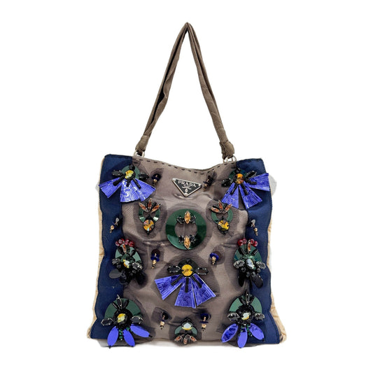 Silk with Beaded Application Handle Bag
