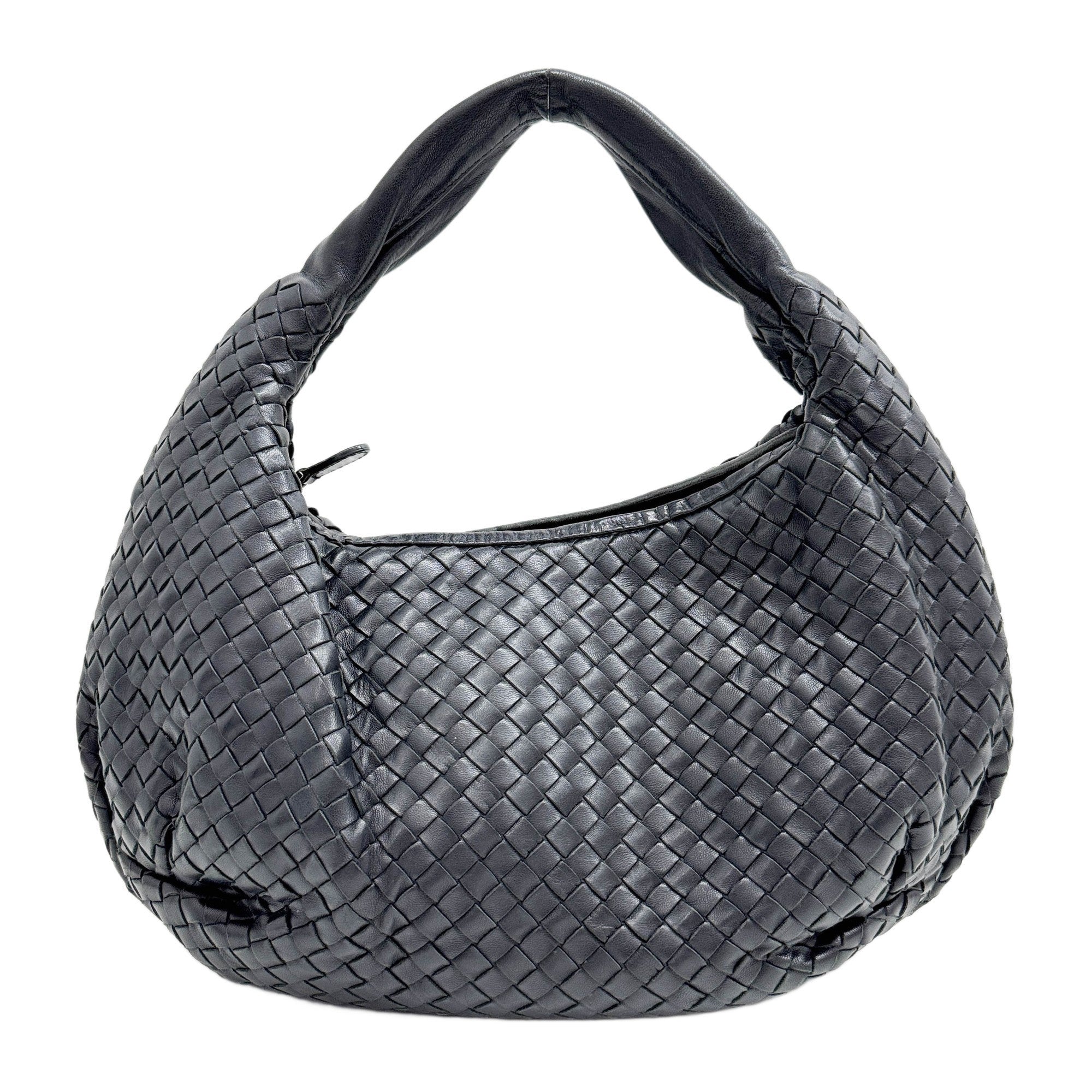 Veneta Intrecciato Black Leather Shoulder Bag