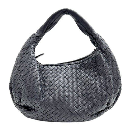 Veneta Intrecciato Black Leather Shoulder Bag