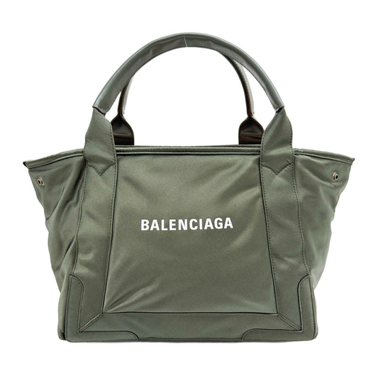 Navy Cabas Green Nylon Hand Bag