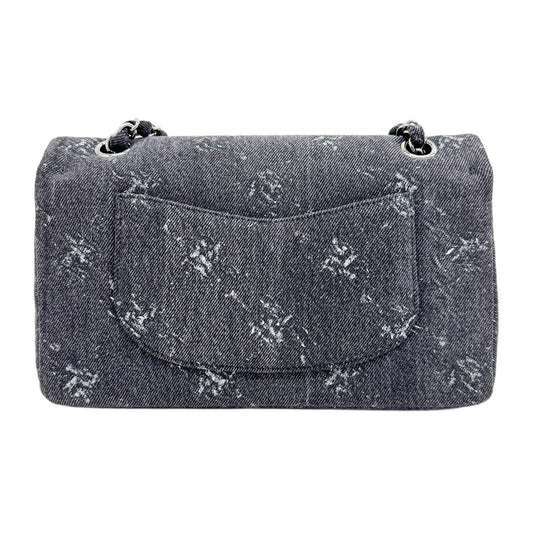 Classic Double 2019 Flap Charcoal Gray Denim Shoulder Bag