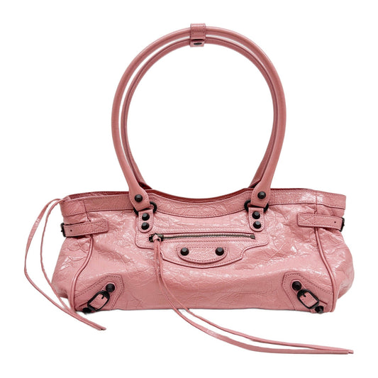 The First Pink Leather Two Way Bag