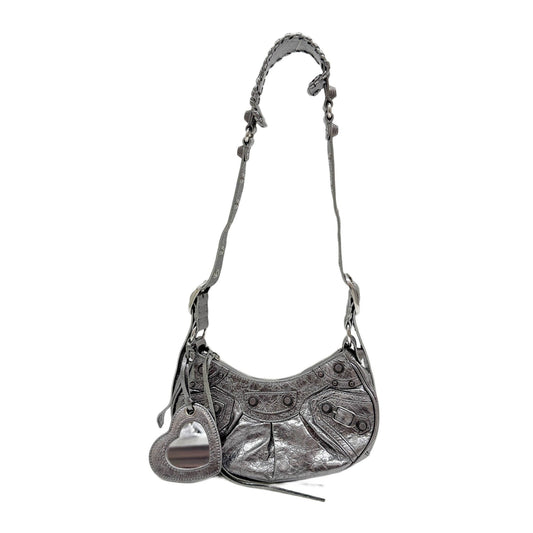 Le Cagole Silver Leather Shoulder Bag