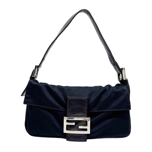 Baguette Black Jersey Shoulder Bag