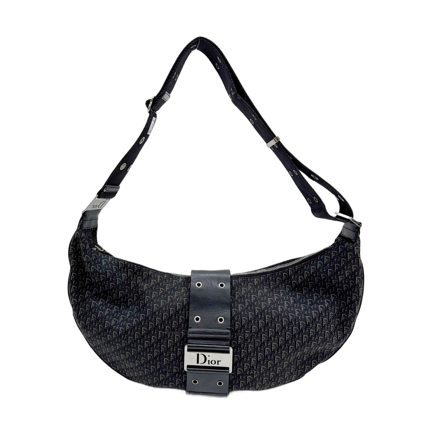 Street Chic Hobo Black Trotter Canvas Shoulder Bag