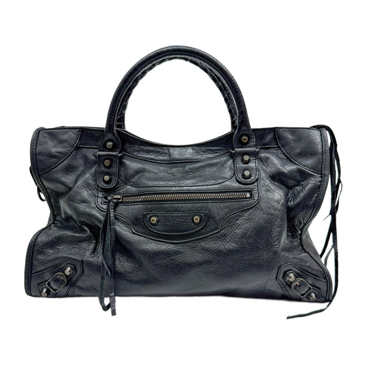 The City Black Leather Two Way Bag