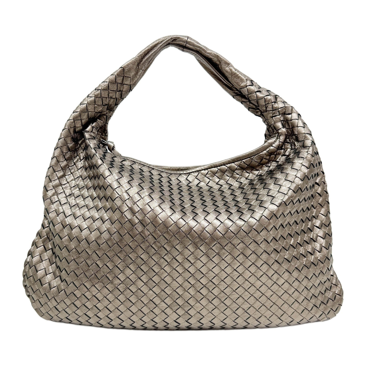 Veneta Intrecciato Metallic Bronze Shoulder Bag