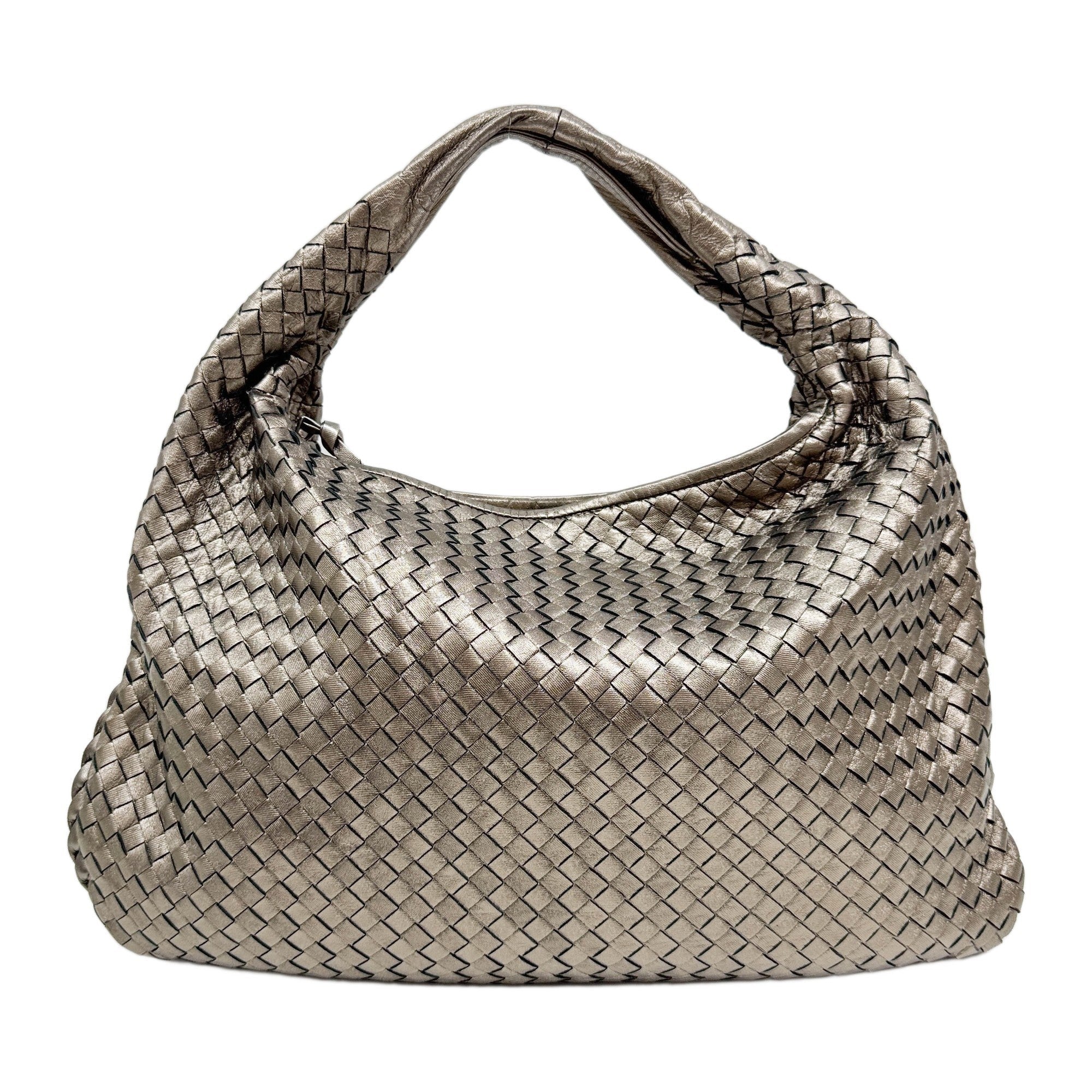 Veneta Intrecciato Metallic Bronze Shoulder Bag