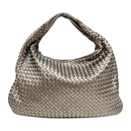 Veneta Intrecciato Metallic Bronze Shoulder Bag