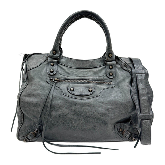 Velo Anthracite Gray Leather Two Way Bag