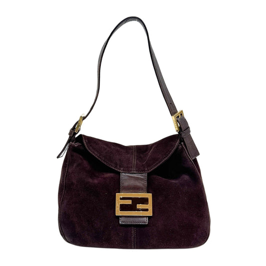 Mamma Baguette Brown Suede Shoulder Bag