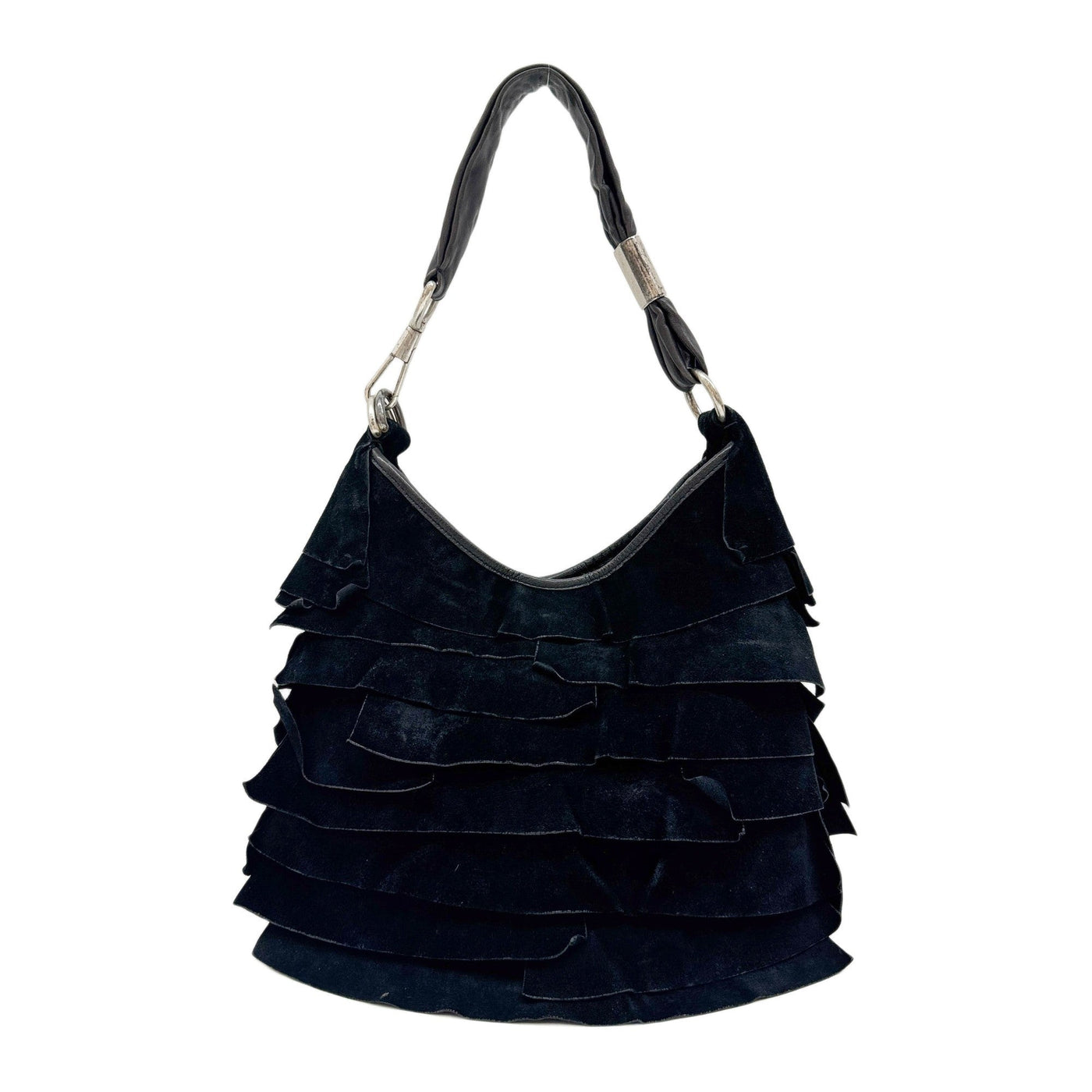 Saint Tropez Black Suede Shoulder Bag