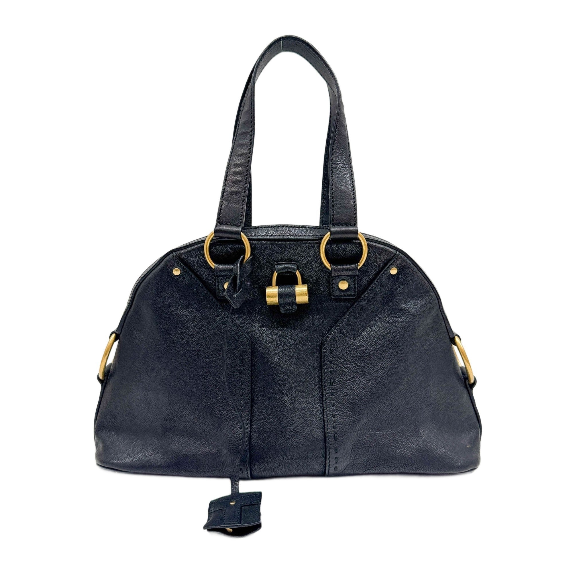 Muse Black Leather Shoulder Bag