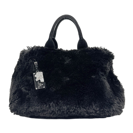 Canapa Black Fur Hand Bag