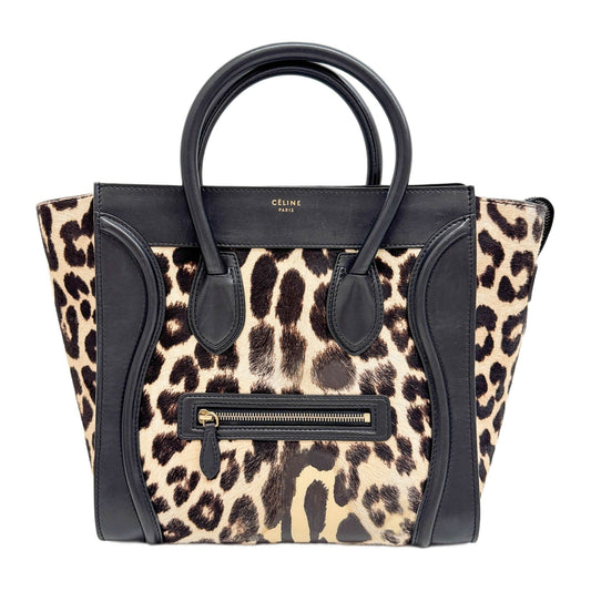 Luggage Phantom Brown Cheetah Print Fur Hand Bag