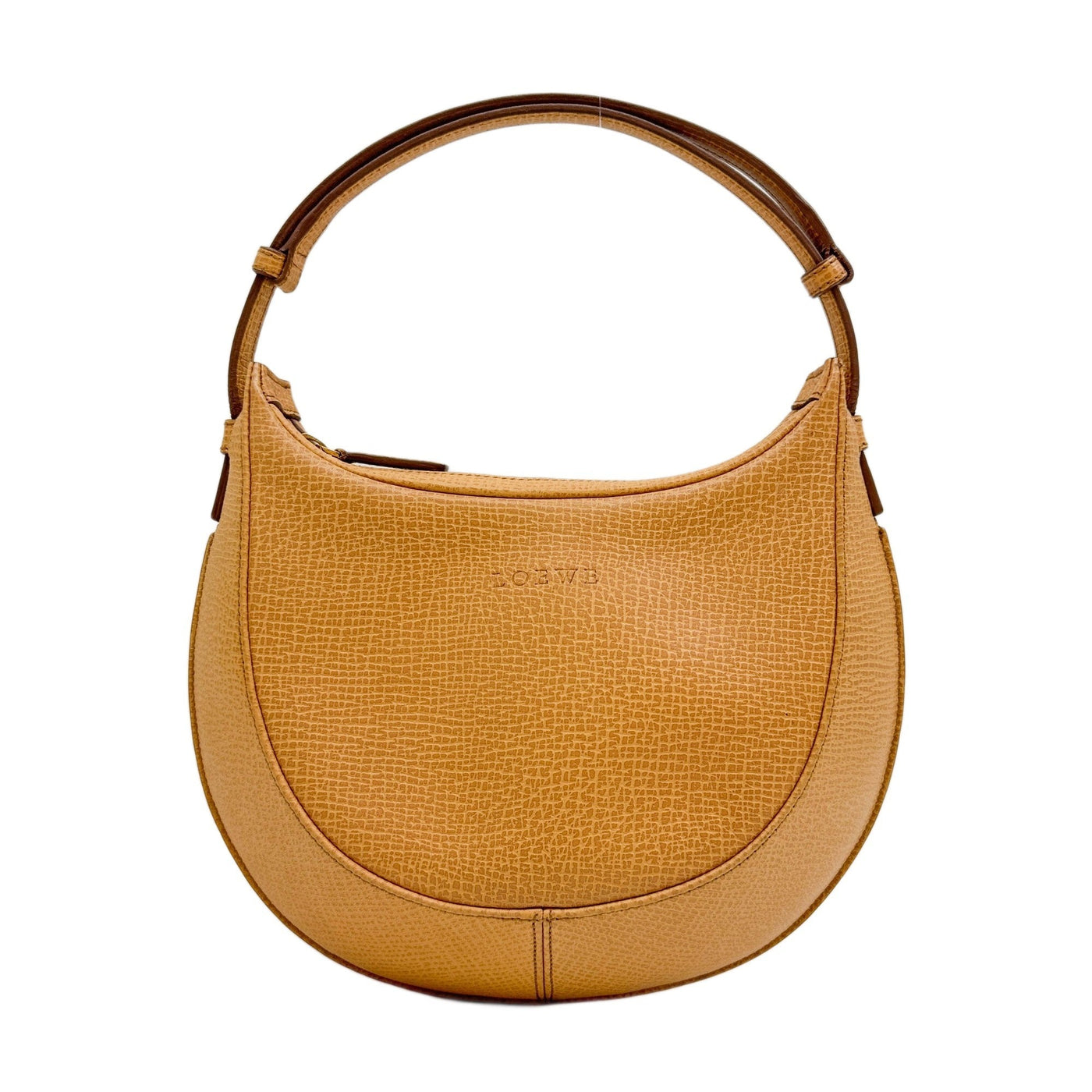 Beige Leather Handle Bag