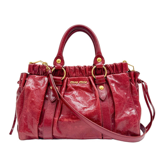 Vitello Red Leather Two Way Bag