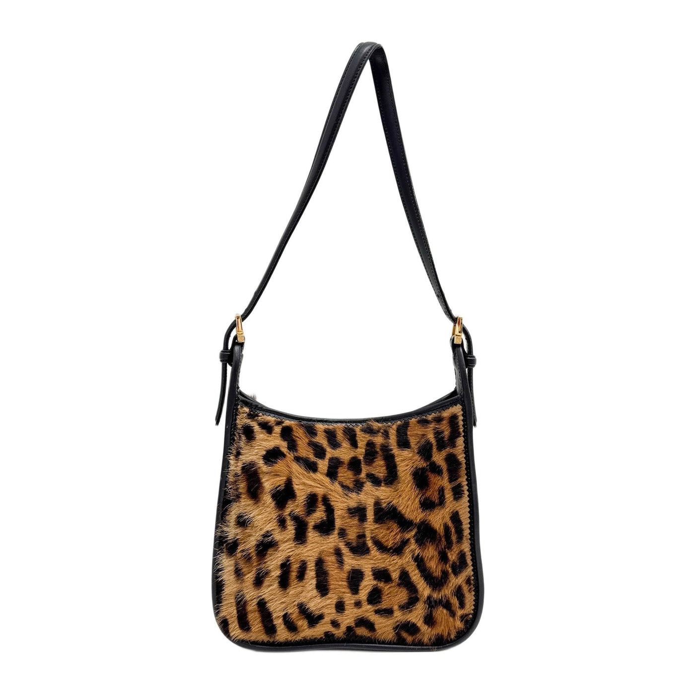 Leopard Print Pony Hair Shoulder Bag