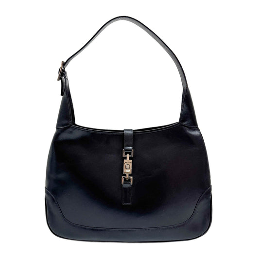 Jackie Black Leather Shoulder Bag