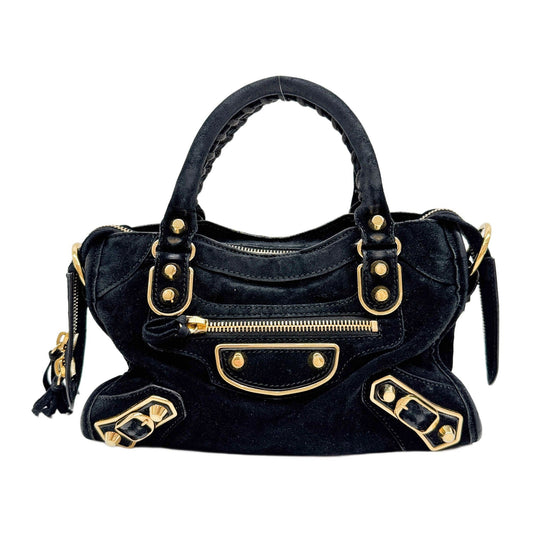Micro City Black Suede Two Way Bag
