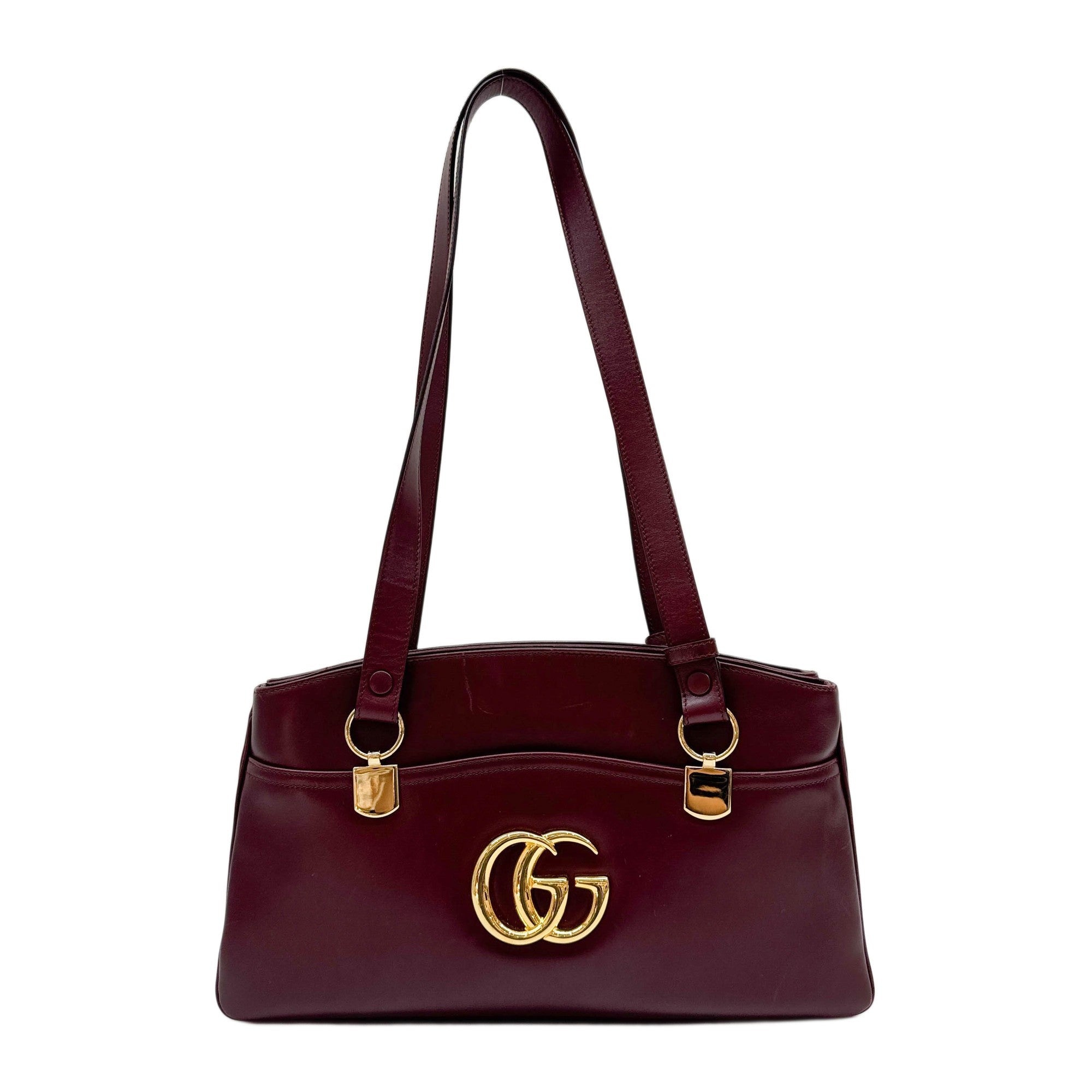 Arli Large Bordeaux Leather Shoulder Bag