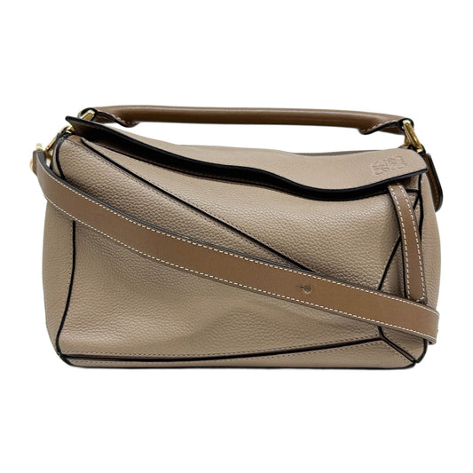 Puzzle Light Brown Leather Two Way Bag