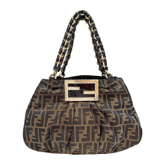 Mia Brown Zucca Canvas Shoulder Bag