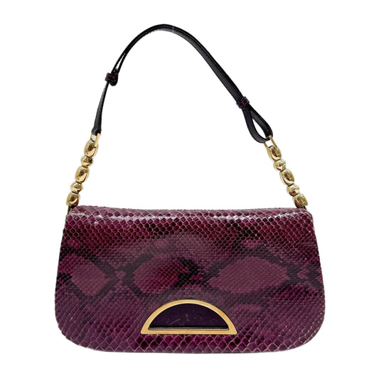 Malice Pearl Plum Purple Embossed Python Leather Shoulder Bag