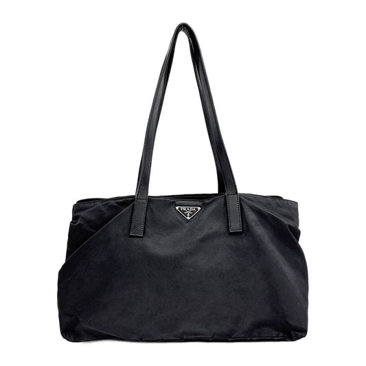 Tessuto Black Nylon Shoulder Bag