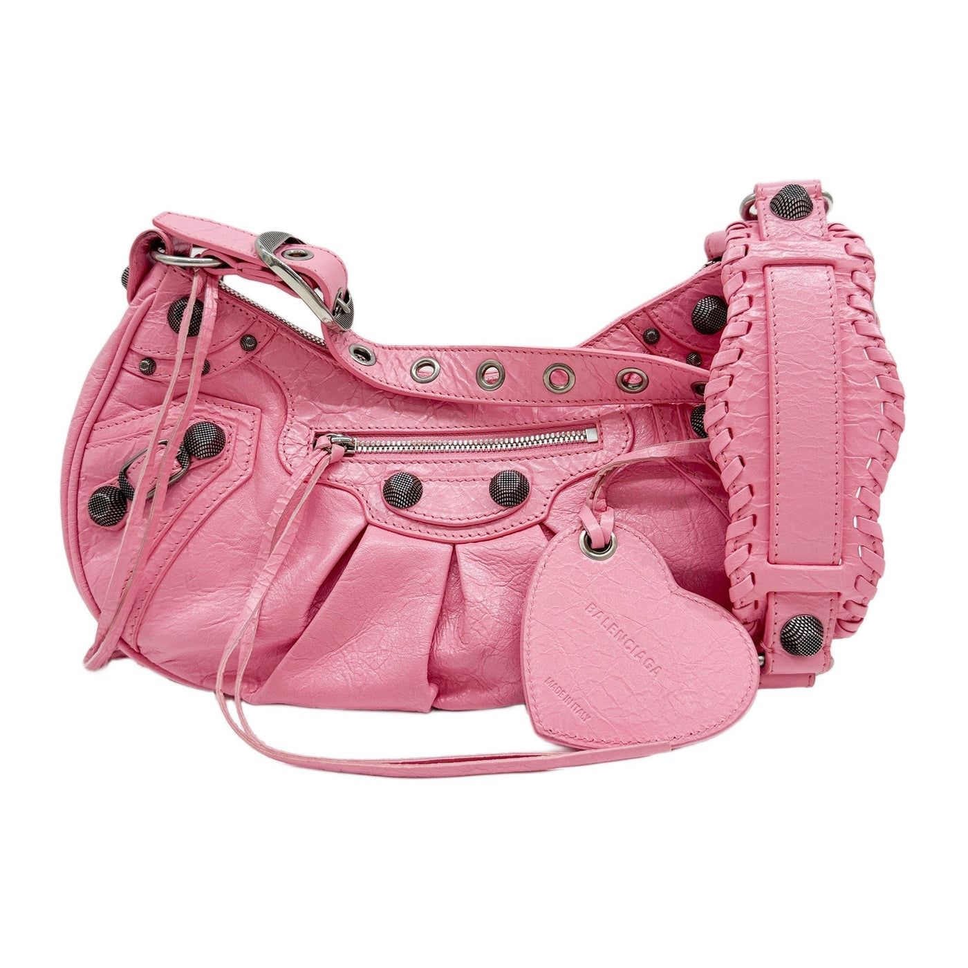 Le Cagole Pink Leather Shoulder Bag
