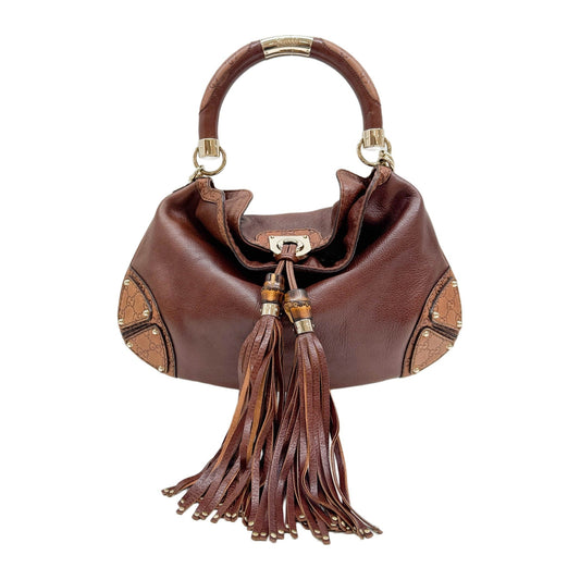 Indy Brown Leather Handle Bag