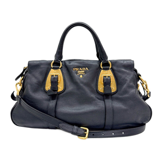 Black Leather Two Way Bag