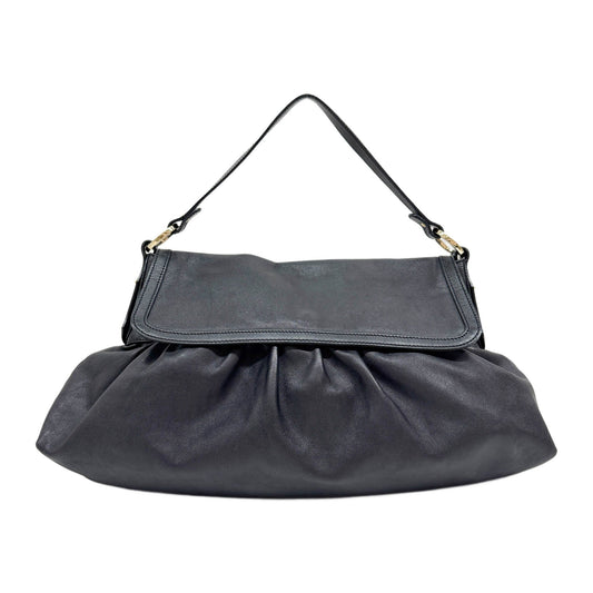 Large Chef Black Leather Shoulder Bag