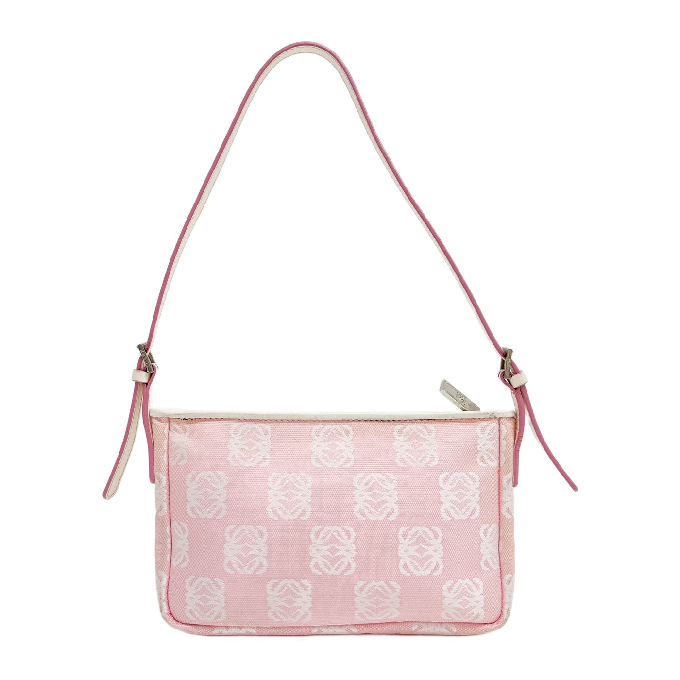 Anagram Pink Checkered Canvas Shoulder Bag