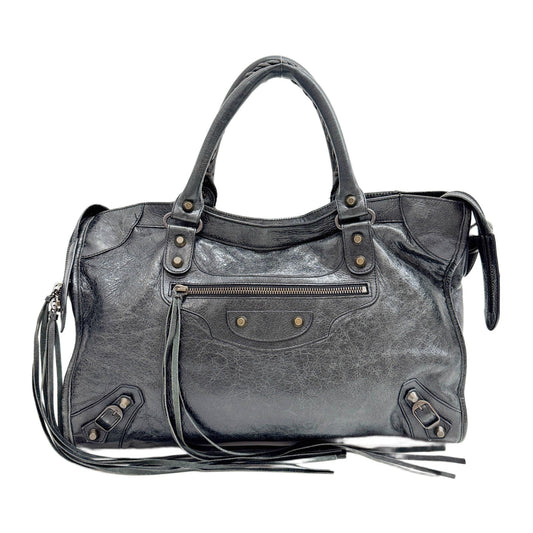 The City Black Leather Two Way Bag