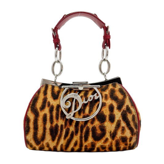 Leopard Print Pony Hair Shoulder Bag