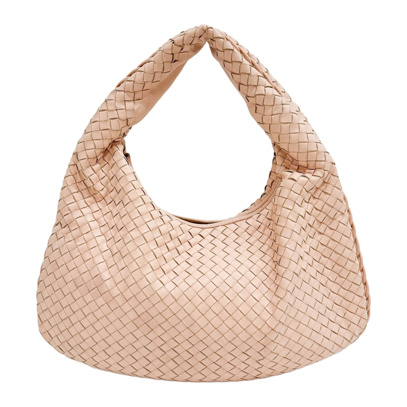 Veneta Intrecciato Pastel Pink Leather Shoulder Bag