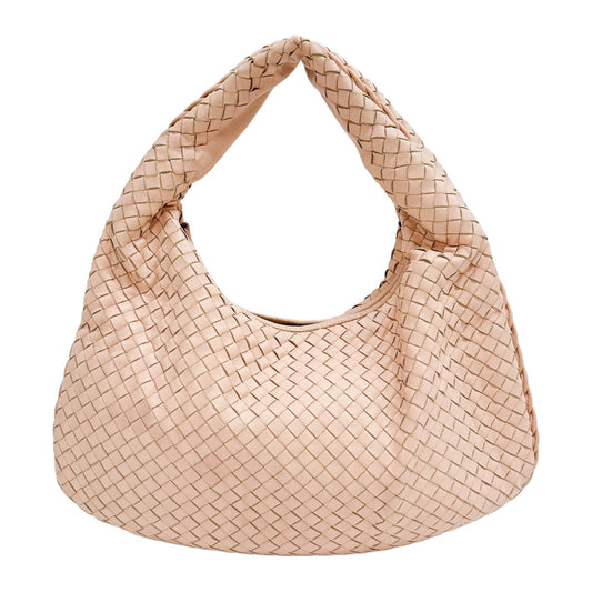 Veneta Intrecciato Pastel Pink Leather Shoulder Bag