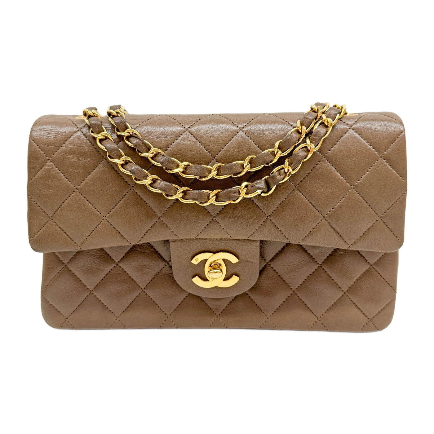 Classic Double Flap 1996-1997 Matelasse Brown Leather Shoulder Bag