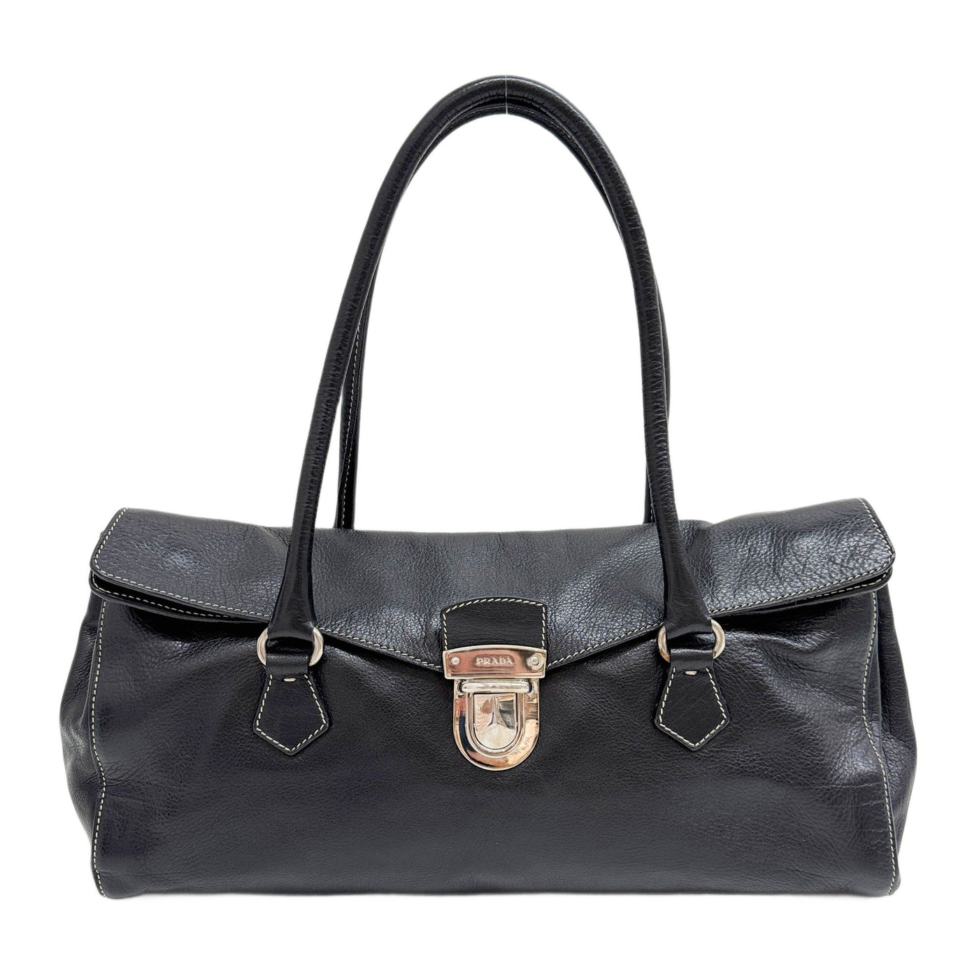 Easy Black Leather Shoulder Bag