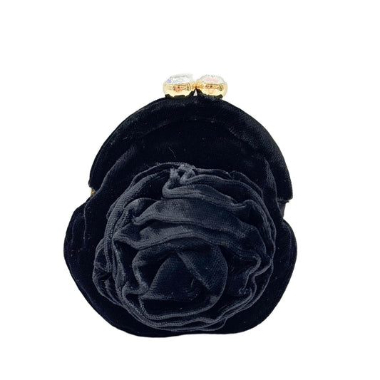 Black Velvet Rose Shoulder Pouch